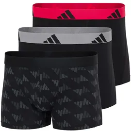 adidas Active Flex Cotton Boxershorts Schwarz/Grau/Rot XXL 3er Pack