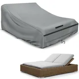 Sonnenliegen-Abdeckung für 2 Personen, 210 x 160 x 35/75 cm, 420D-Abdeckung, Doppelliege, Outdoor, wasserdicht, Doppel-Sonnenliege, Relaxer, Gartenliege, Schutzhülle, winddicht, UV-beständig...