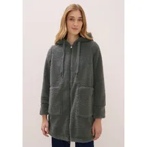 Cecil Damen, 1005388 Teddy Mantel mit Kapuze, (pastel olive), XL (44),