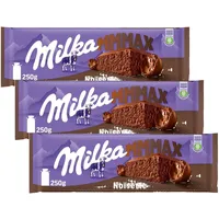 Milka MMMAX Noisette – Alpenmilch- Schokolade mit zart-cremiger Haselnussfüllung – 250g (Packung mit 3)
