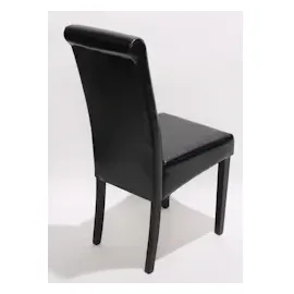 Mendler 2er-Set Esszimmerstuhl Stuhl Küchenstuhl Novara II, Leder schwarz, dunkle Beine