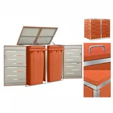 vidaXL Mülltonnenbox für 2 Tonnen 138x77,5x115,5 cm Edelstahl