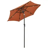 vidaXL Sonnenschirm mit LED-Beleuchtung Terrakotta 200x211 cm Alu