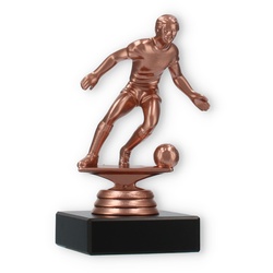 Pokal Kunststofffigur Fußball Herren bronze auf schwarzem Marmorsockel 13,2cm