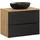 Badplaats Waschbeckenunterschrank Ocean 2 Schubladen 80 x 59 cm Schwarz Matt/Eiche