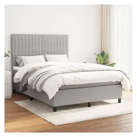 vidaXL Boxspringbett 140 x 200 cm Hellgrau