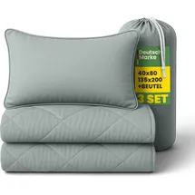 bc-agentur Reise Bettenset 2tlg - Salbei - (135x200cm / 40x80cm)