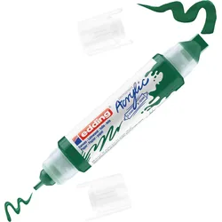 Acrylmarker Double Liner edding 5400 3D moosgrün Packung mit 5 Stück