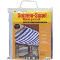 Powertec Sonnensegel 270x140cm blau/weiß