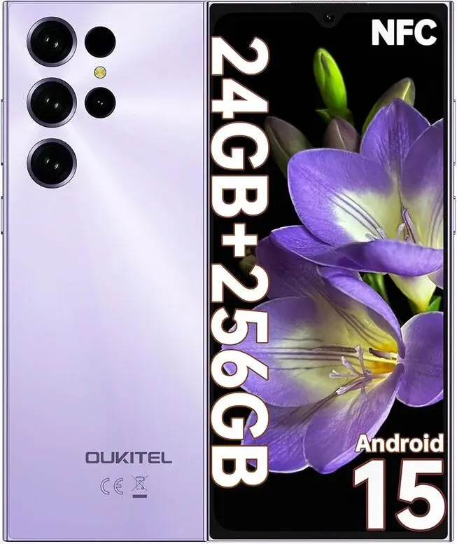 OUKITEL C61 Pro Smartphone (8 GB RAM + 256 GB Speicher) Lila
