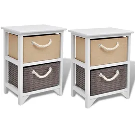 vidaXL Nachtschrank 2 Stk 5760 x 3530 x 5760 cm Weiß