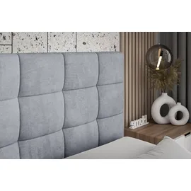 altdecor Boxspringbett BRUGO-Z KING - 160 x 200 - H3/H4 - Hellgrau