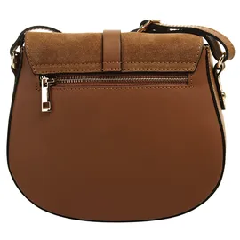 Cluty Umhängetasche CLUTY, Damen, Gr. B/H/T: 22cm x 20cm x 6cm onesize, braun (cognac), Leder, beschichtet, Taschen Umhängetasche, echt Leder, Made in Italy