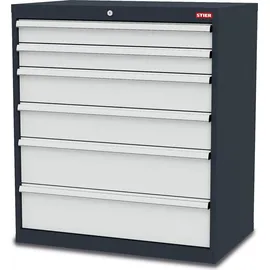 Stier Schubladenschrank 6 Schubladen Stahl 900x575x1020 mm RAL 7016/RAL 7035