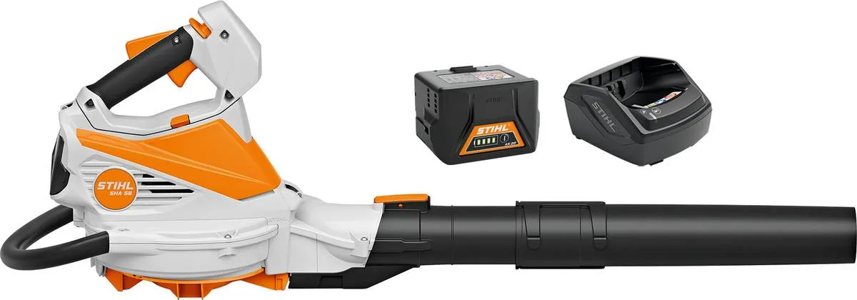 STIHL Akku-Saughäcksler SHA 56, 36 V, AK-System, max 56 m|s, 8 N, mit 40 L Fangsack, Laubbläser