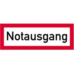 Aufkleber Notausgang, Folie, 297x105 mm