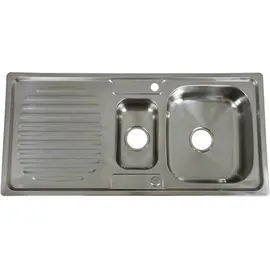 MONSTER SHOP Monstershop Küchenspüle – Edelstahl, wendbar, 1,5 Schüssel, 105x18x50 cm