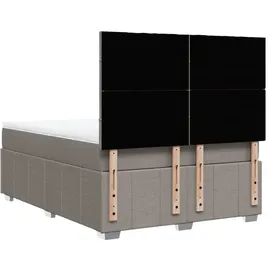 vidaXL Boxspringbett mit Matratze Taupe 140x200 cm Stoff