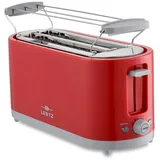 Toaster 4 Scheiben Toast mit Brötchenaufsatz Lentz 74276 rot Langschlitz-Toaster