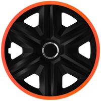 Luckyberg Radkappen 16 Zoll Fast Lux | Radzierblenden 4er-Set für die meisten Automarken und Stahlfelgen, Zierkappen in vielen Farben. Felgenabdeckung für Autofelgen. (16" - ORANGE)