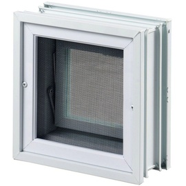 Fuchs Design Glasbaustein-Lüftungsfenster mit Fliegengitter (Passend für: 24er Glasstein
