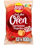 Lay's aus dem Ofen geröstete Paprika – Knusprig gewürzte Kartoffelchips aus dem Ofen für eine gelungene Party mit Nutri-Score [B] - (12 x 100g)