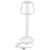 V-TAC Dimmbare LED-Tischlampe Kabellos mit Touch-Bedienung - Wiederaufladbar Weiß Lampe für den Innen und Draußen - Außenbereich IP54 - Hause Restaurant - 4400-mAh-Akku - Warmweiß 3000K - 2W, VT-7522