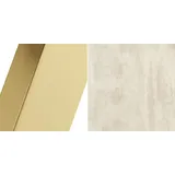 Feldmann-Wohnen Esstisch Edder (mit 2 Erweiterungsstücken und Metallgestell, 1-St., moderne Optik, Tischplatte rund ausziehbar), 100/176cm ausziehbar Chromix Weiß weiß