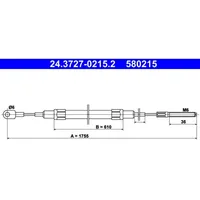 ATE Handbremsseil Hinten 24.3727-0215.2 für BMW Seilzug, Feststellbremse