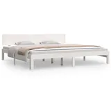 vidaXL Massivholzbett 200 x 200 cm Weiß