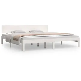 vidaXL Massivholzbett 200 x 200 cm Weiß