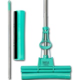 ABACUSSPIELE ABACUS Green MOP Set 30-01 (6061) 30 cm Mopp + Stiel + 30cm Ersatzschwammm - Doppelwringer saugstarker Wischmop PVA Bodenwischer Wringmop GreenMop Wischmopp Wringmopp 4-Rollen Doppelwringsystem