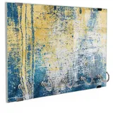 DEQORI Schlüsselbrett 'Urbanes Echo', (1 St), Schlüsselhalter Schlüssel Haken Schlüsselboard modern Schlüsselleiste blau|gelb