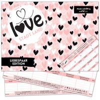 Stadt Land Love by snaPmee - Spiel für Paare - Paarspiel Alternative zu Losbox & Gutscheinen - Geschenk Valentinstag, Geburtstag, Jahrestag - 50 Blatt Din-A4