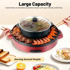 CNCEST Hot Pot 2200W 2 in 1 rot
