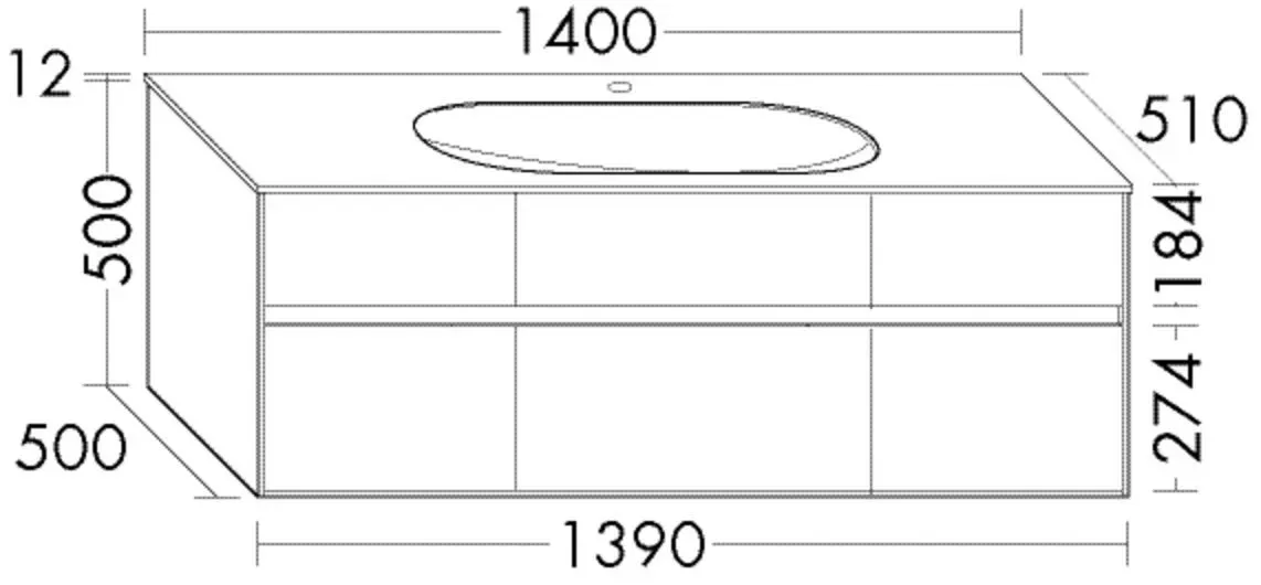 Burgbad Glas Waschtisch-Set rc40 Asteiche Natur/Schilf Hochglanz, SGAT140F4615A0048 SGAT140F4615A0048