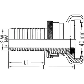 Geka plus-Schlauchstück SH, MS, 1 1/4', 32mm,sb