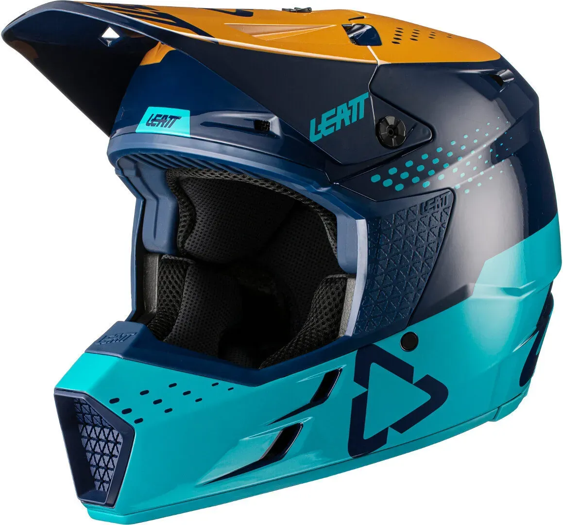 Leatt Moto 3.5 V21.4 Horizontal Motocross Helm, blau, Größe L für Männer