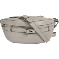 Samantha look Gürteltasche echt Leder, Made in Italy grau