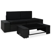 vidaXL Garten-Lounge-Set 3-tlg. schwarz 49507