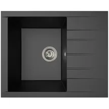Respekta Houston links Einbauspüle mineralit schwarz Handbetätigung 620 x 500 mm