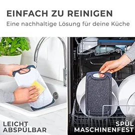 Exitoso Frühstücksbrett Marmor-Optik 6er-Set 15x25cm weiß