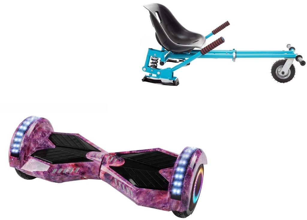 6.5 Zoll Hoverboard mit Stoßdämpfern Sitz, Transformers Galaxy Pink PRO, Maximale Reichweite und Blau Stoßdämpfern Hoverboard Sitz, Smart Balance