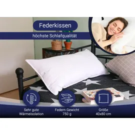 ZOLLNER KopfKissen 40 x 80 cm Weiß