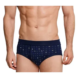 SCHIESSER Essentials Sportslips navy blau kariert M 2er Pack