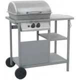 vidaXL Gasgrill mit Beistelltisch auf 3 Ebenen silber 47393