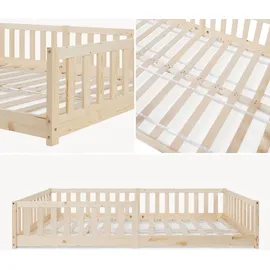 [en.casa] Kinderbett Tanna 120 x 200 cm Kiefer massiv natur beige