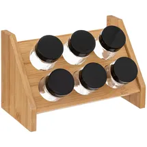 Five Gewürzregal Bambus 6 Gläser 0 x 0 x 0 cm Schwarz