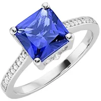 GIORGIO MARTELLO MILANO Ring mit Zirkonia oder Kristallstein, Silber 925 Ringe Blau Damen