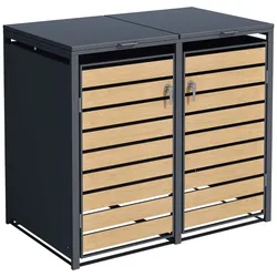Schartec Mülltonnenbox Holz Design SMB1-2